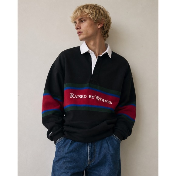 Barbarian Other - Raised By Wolves Barbarian Rugby Shirt L Heritage Prep Rugby Core Old Money